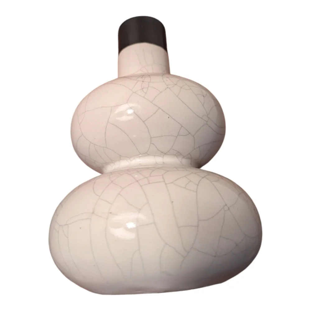 Crate & Barrel unique double gourd crackle vase